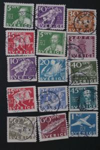 Sweden #248 - #262 Set 1936