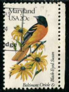 1972 20c State Birds & Flowers - Maryland, used