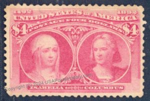 USA Sc#244 $4 Columbian Unused VF MNG 113024