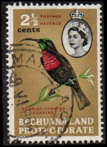 Bechuanaland Protectorate 182 - Used - 2 1/2c Scarlet-crested Sunbird (1961) +