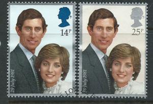 GB  QEII  SG 1160 - 1161 set  Wedding VFU Bureau Cancel