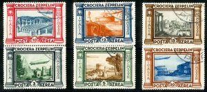 Italy Stamps # C43-7 Used XF Zeppelin Set Scott Value $1,100.00 