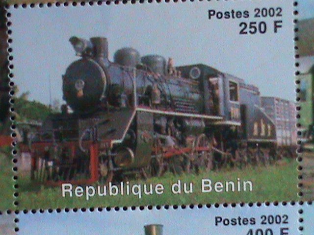 ​BENIN-STAMP-2002 CLASSIC TRAINS CTO- MNH STAMP SHEET RARE