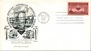 FDC 1951 SC #1002 Artmaster Cachet - New York, Ny - Single - J163