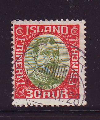 Iceland Sc 122 1920 30 a Christian X stamp used