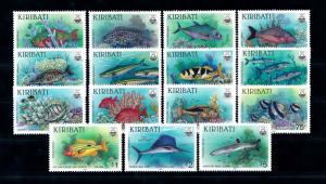 [47975] Kiribati 1990 Marine life Fish Shark 15 Values MNH