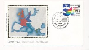 D86975 European Elections FDC Silk Cachet Belgium Bastogne