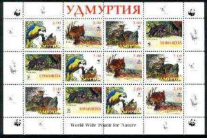 UDMURTIA SHEET WILDLIFE WILDCATS BIRDS PARROTS