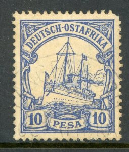 East Africa 1900 Germany 10 Pesa Yacht Ship Unwatermark Scott # 14 Mint E474