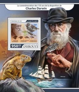 Djibouti 2017 Charles Darwin Stamp Souvenir Sheet Scott #1196 DJB17221b