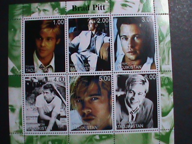 TAJIKISTAN-2000 BRAD PITT- FAMOUS POP STAR-MNH- FULL SHEET-VERY FINE