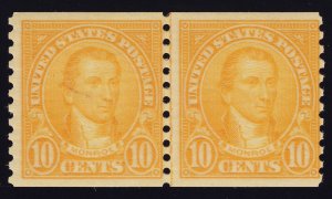 US Scott 603 Coil Line Pair Mint NH OG Lot AC4003