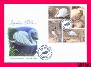 MOLDOVA 2003 Nature Fauna Rare Birds Red Book Swan Heron Eagle Bustard FDC