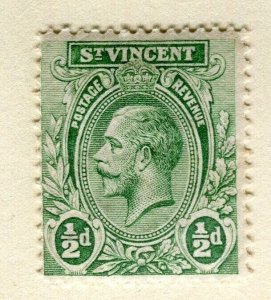 ST. VINCENT; 1913 early GV issue fine Mint hinged 1/2d. value