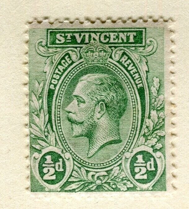 ST. VINCENT; 1913 early GV issue fine Mint hinged 1/2d. value