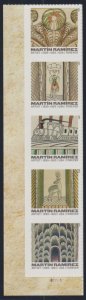 4968-72, Strip of 5 W/PL#. Martin Ramirez, MNH, Forever.