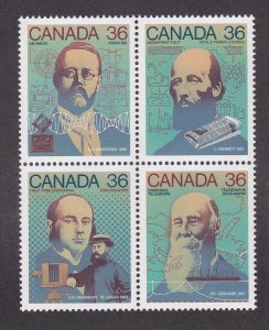 Canada # 1138a, Inventors,  Block of 4, NH, 1/2 Cat