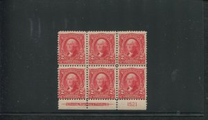 United States Postage Stamp #301 Mint MNH F/VF Plate Block No. 1521