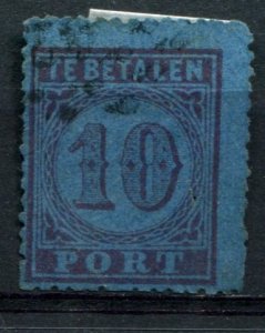 Netherlands Sc#J2 Used, 10c dk vio, Postage due - 1870 (1870)
