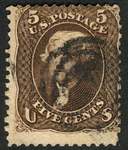 US #76a SCV $400.00 F/VF, BLACK BROWN, super rich and deep dark color, comple...