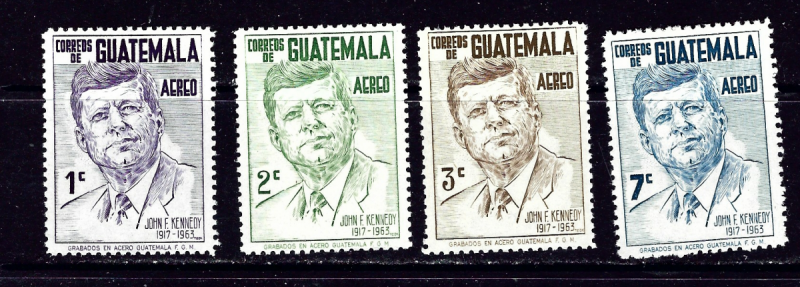 Guatemala C299-302 MNH 1964 John F Kennedy