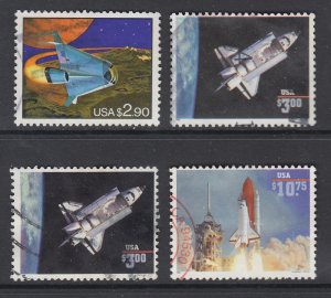 US Sc 2543, 2544, 2544b, 2544A used. Priority & Express Mail Space Shuttle, F-VF