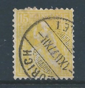 Switzerland #54 Used 15c Helvetia - White Wove Paper