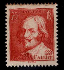 FRANCE Scott 305 MH* Callot stamp perf tips toned at top