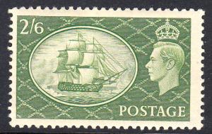 GB KGVI 2s6d Yellow-Green SG509 Mint