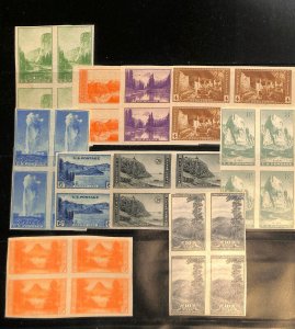 United States Postage Stamp, #756-765 National Parks Mint Blocks, 1935 (BF)