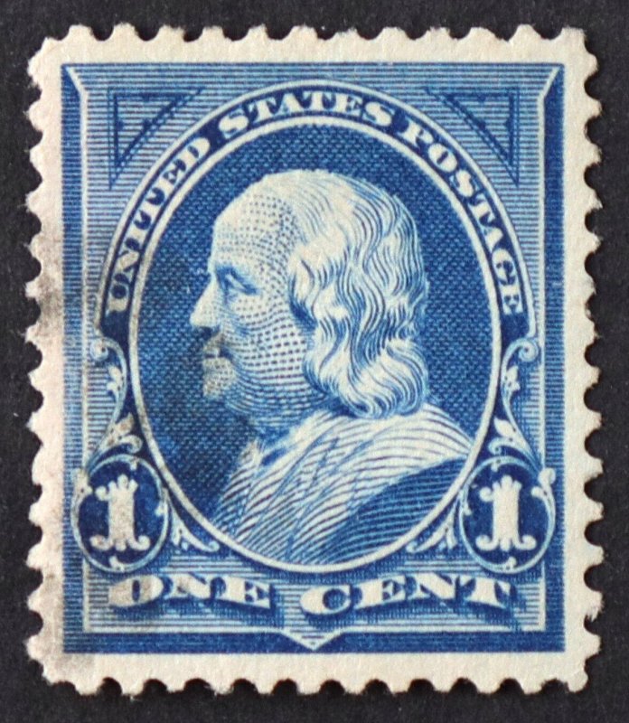 U.S. Used Stamp Scott #264 1c Franklin, Superb. Face-Free Cancel. A Gem!