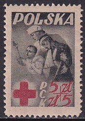 Poland 1947 Sc B56 Red Cross Surtax Nurse War Victims Stamp MNH