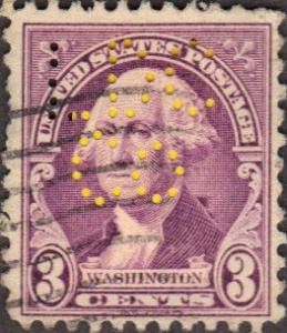 US Used 3 cent Scott# 720 Washington Perfinned Fine