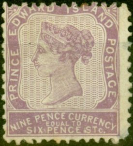 Prince Edward Is 1863 9d Lilac SG19 Fine Mtd Mint