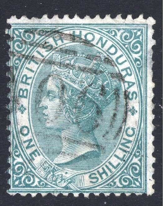 Br Honduras 1865 1s Green, No Wmk, SG 4 Scott 3 VFU Cat £130($202)