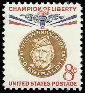 # 1169 MINT NEVER HINGED GIUSEPPE GARIBALDI     XF+