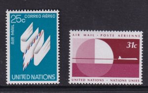 United Nations New York #C22-C23  MNH  1977  airmail and globe