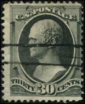 USA SC# 190 Hamilton 30¢ Black SCV $95.00 Used