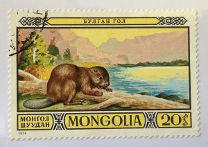 Mongolia 1974 Scott 796 CTO - 20m, Protected Wildlife Reserves, Eurasian Beaver