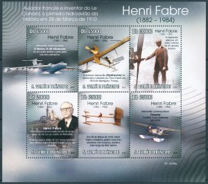 Sao Tome & Principe 2010 MNH Aviation Pioneers Stamps Henri Fabre Aviators 6v MS