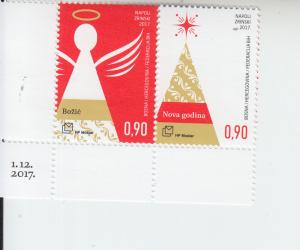 2017 Bosnia & Herzegovina Croat Admin Christmas Pair (Scott 365) MNH