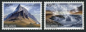 Iceland 678-679, MNH. Mi 704-705. Landscapes 1989. Mt. Skeggi, Thermal spring.