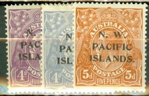 IW: Northwest Pacific Islands 40-1, 43-9 mint CV $71.50; scan shows only a few