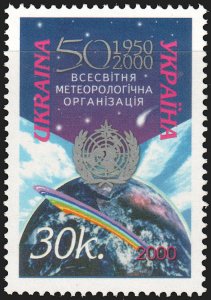 Ukraine #378  MNH - World Meteorological Organization (2000)