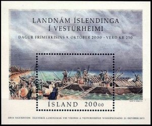 ICELAND / ISLAND 2000 Stamp Day. Canada Settlements - 150. Souvenir sheet, MNH