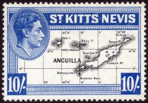 St Kitts & Nevis 1948 10s Black & Ultramarine SG77e MVLH