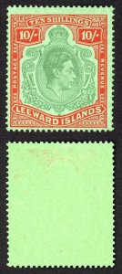 Leeward Is SG113c 10/- Deep Green and Deep Vermilion/Green M/M Cat 100 pounds