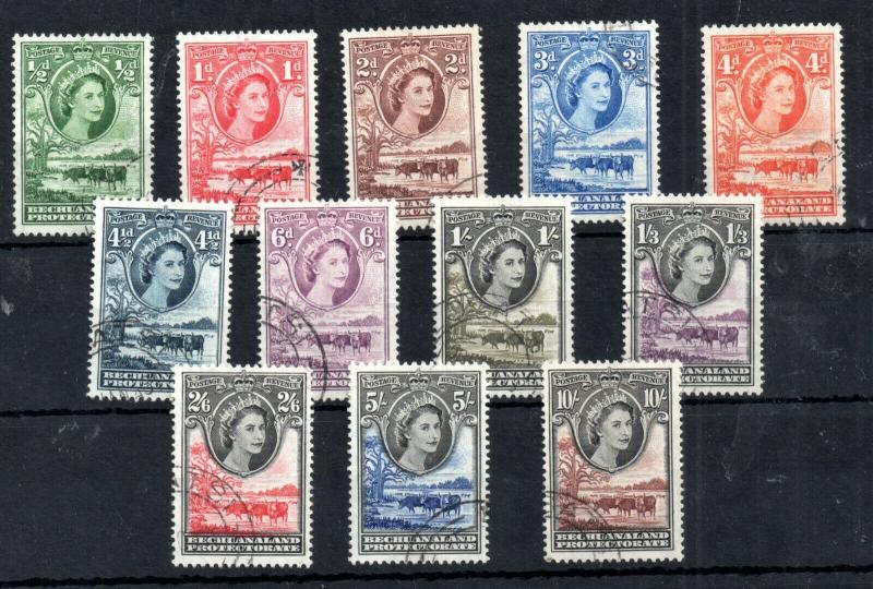 Bechuanaland QEII 1955 Definitive good used set #143-153 WS13890