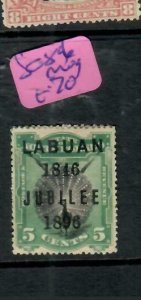 LABUAN  (PP2312B)1896 JUBILEE 5C SG86  BIRD    MOG  ANTIQUE OVER 100 YEARS OLD 