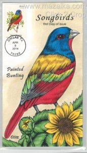 2014 COLLINS HANDPAINTED BIRDS SONGBIRDS GORGEOUS COLOR PAINTED BUNTING